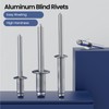 BNUOK 110pcs 3/16" x1" Aluminum Blind Rivets, 4.8 x 25mm
