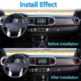 Kujunpao for Toyota Tacoma Outer AC Vent Decoration Rings Dash Dashboard Air Conditioner Air Outlet Vent Cover Trim Compatible with Toyota Tacoma 2016-2021 4pcs(Red)