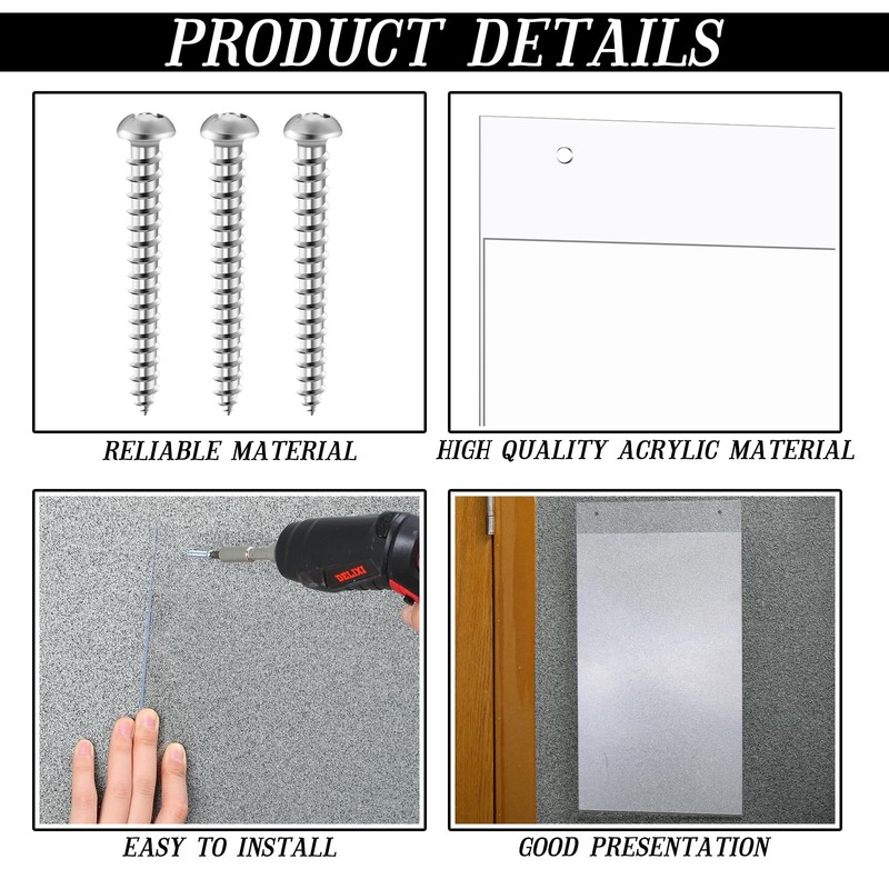 Fullhawl 3 Pack 8.5x14 Acrylic Wall Mount Sign Holder Clear