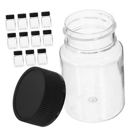 FUNOMOCYA 12Pcs Wide Mouth Plastic Sample Bottles Secure Cap Storage for Lab Liquids Transparent Reagent Containers for Pills and Powders Efficient Sampling and Storage
