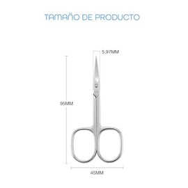 Triko Tijeras para Cutícula o de Uñas Profesional de Acero Inoxidable, Cortacutículas Profesional, para Manicura y Pedicura, Piel Muerta con Hoja Curvada 3.5"
