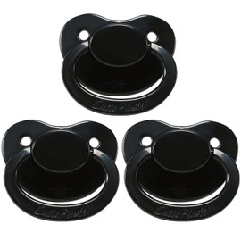 CutiePlusU Adult Size Dummy - Large Teat Shield 3 Paci Pack - Black