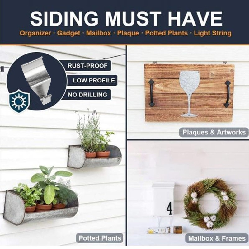 Siding Hooks, 304 Stainless Steel, Durable Indoor Outdoor Hanger, Maximize