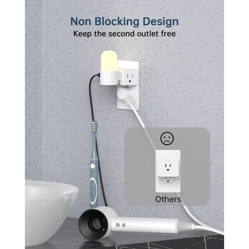 BEONDON Angled Outlet Extender, 3 Way Outlet Splitter, Plug Expander
