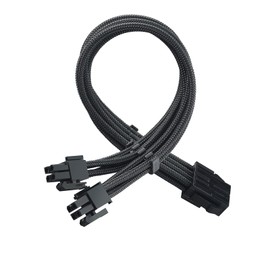 SilverStone Technology PP07E-EPS8B, 30cm EPS 8pin to EPS/ATX 4+4pin Flexible Sleeved Extention Cable, Black, SST-PP07E-EPS8B
