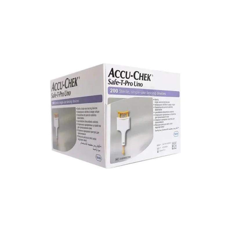 Lancetas Safe-t-pro Uno Accu-chek 200 Unidades Color Blanco