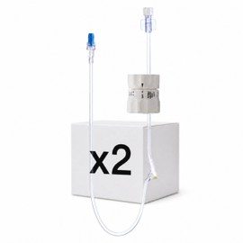 KMINA Regolatore di Flusso (2 Unità) Sterile con Punto a Y, Scala 5 a 250 ml/h, Tubo 40 cm, Connessioni Luer Lock, Senza Lattice e DEHP, Monouso, Uso Professionale
