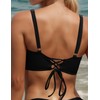 Zuvebamyo Women's Twist Front Bikini Top Padded Push up Swimsuit