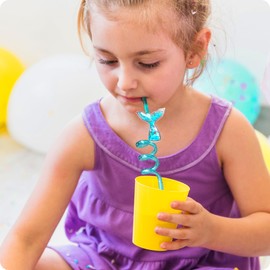 Snowfall 12 Glitter Mermaid Party Favors Mermaid Tail Drinking Straws for Birthday Party Supplies, Reusable Straws for Valentines Day Wedding Party Festival Supplies (Glitter Mermaid)