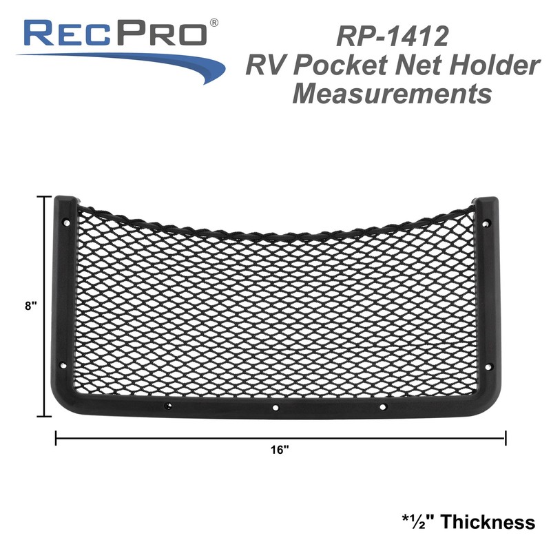 Framed Stretch Mesh Net Pocket for Auto, RV, or Home