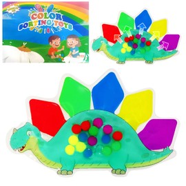 Dinosaur Color Sorting Toy, Educational Montessori Learning Game, Numbers and Colors Teaching Aid for Toddlers 3-5 Years