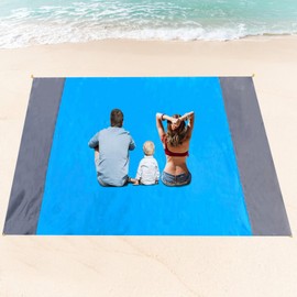 AUXHCYL Beach Blanket Beach Mat, 200x250cm Picnic Blanket Large, Sandless Beach Blanket Waterproof Sandproof,with 4 Stakes for 5-8 Adults,Lightweight Beach Accessories,Camping,Outdoor Essentials