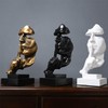 Thinker Statue, Silence is Gold Abstract Art Sculpture, Ponder Statue,