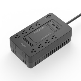 Staples TECH 650VA 8-Outlet Battery Back-Up and Surge Protector Standby UPS, Black