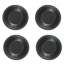 QJFCare 4 Pack Small Pie Baking Pans, 5 Inch Nonstick Mini Pie Plates, Small Round Carbon Steel Metal Pie Tins, Bakeware Individual Plate Baking Dish, Durable Pot Pie Tin -for Crust Tarts Pizza Bread