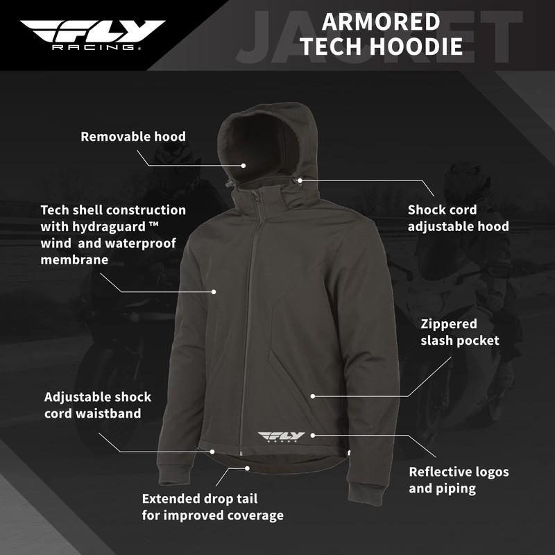Fly Racing Street Armored Tech Hoodie(3X-Large)
