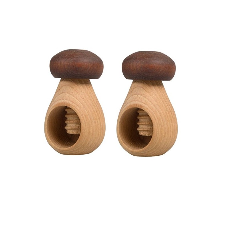 '"Mushroom Hofmeister Wooden Nutcracker with Screw Mechanism