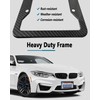 ZXFOOG Carbon Fiber License Plate Frames- 2 Pack Black Aluminum