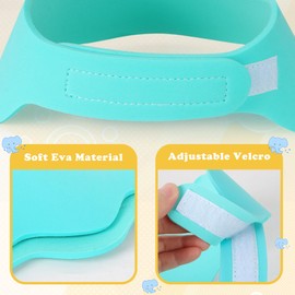 Baby Shower Caps Shield - Adjustable Kids Bath Visor Hat Shampoo Washing Hair Protection Soft Cartoon for Toddler (Blue)