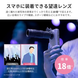 LEPLUS LN-SMTL01BK Smartphone Telephoto Lens "ZOOMEE" Black