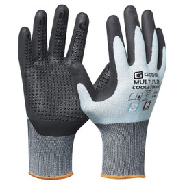 Gebol Multi Flex Cool&Touch | Size L (Size 9) | Cooling Work Gloves Against Sweat | Touchscreen Suitable | with Nubs | for Men | Ice Blue | 1 Pair