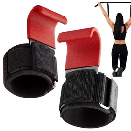 Wrist Straps for Weightlifting,Hook Grips for Deadlifts - Anti-Slip Padded Breathable Wrist Wraps Hooks for Gym Home Fitness