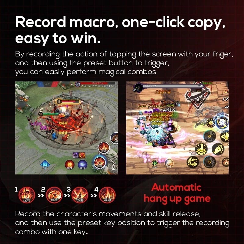 Unbranded Standard Mobile Game Joystick with Macro Recording Function f