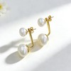 Pearl Earrings for Women Chunky Pearl Stud Earrings Front Back