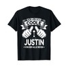 Justin Name Birthday First Name Saying Name Day T-Shirt, black