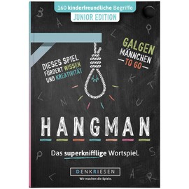 Denkriesen - Hangman - Junior Edition - Hangman to GO game block children's game travel game Secret Santa gift idea Puzzle block - game from 2 persons.