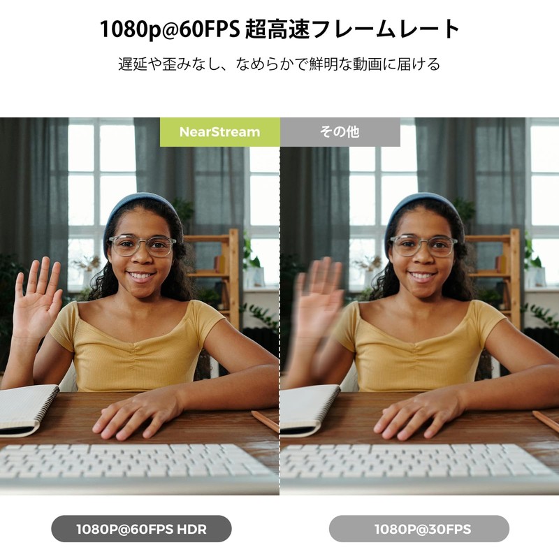 NearStream Webcam Webcam Full HD 1080P 60fps Autofocus Built-in Mic