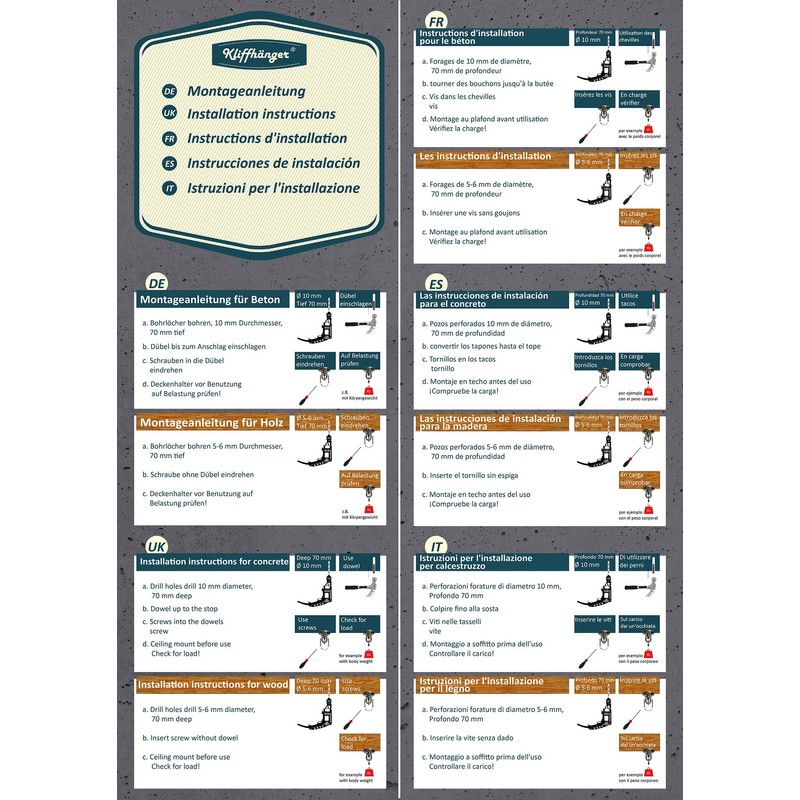 KliffHänger Hanging Chair Attachment from 120 kg to 180 kg