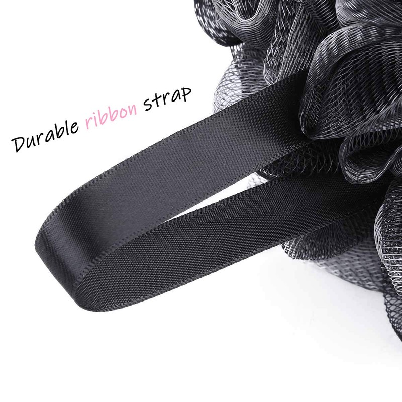 Tbestmax 75g XL Black Loofah Sponge for Exfoliating, Soft Shower