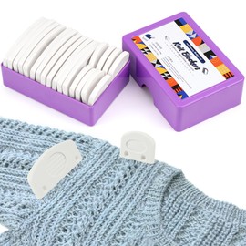 Comb Needles, Knitting Blocker, Knitting Blocker Knitting Set, 20 Pieces Tension Pins, Knitting Locking Combs Tension Pins, Comb Needles for Tensioning. (Purple)