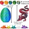 3D Printed Dragon Easter Egg,Articulated Crystal Dragon Fidget Toy,Perfect Basket
