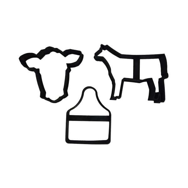 Heart's Treasure Livestock Cattle Ear Tag, Bull Head and Cow