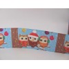 Christmas Owls 1 inch Grosgrain Ribbon Blue