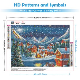 MOGTAA Christmas Night Diamond Painting Kits for Adults, Christmas Tree Diamond Art Painting Kits for Adults Beginners, DIY Full Drill Diamond Dots Kits Winter Painting Craft for Home Decor 30x40cm