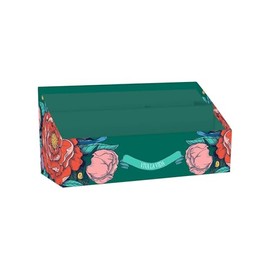 Clairefontaine - 116227C – Ein Briefhalter aus Karton 25 x 10 x 14 cm – Blumendekor Frida Kahlo – Home Office – Aufbewahrung Büro – Organizer – Kollektion Frida Kahlo
