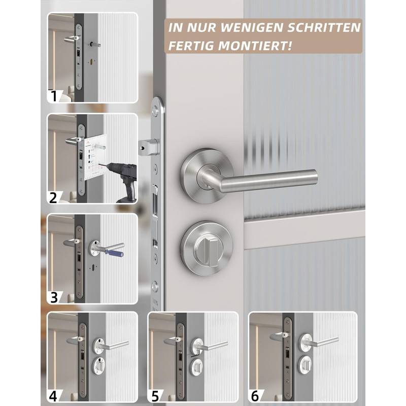 AwmnSrman Bathroom Door Lock Door Handles Interior Doors Door Handle