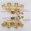 VOURUNA Premium Heavy Duty Brass 4 Way Garden Hose Splitter