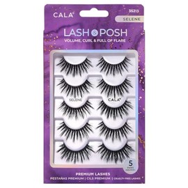 CALA - "Lash & Posh" pestañas postizas multidimensionales y ligeras (5 pares de pestañas, Selene)
