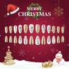 Christmas Press On Nails Almond Fake Nails With Christmas Tree