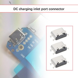 YINETTECH Pack of 5 Type-C Charging Socket, USB-C Female Charging Socket, Charger, 4-Pin Connector, Compatible with Alcatel 1T 10 8092 Tablet