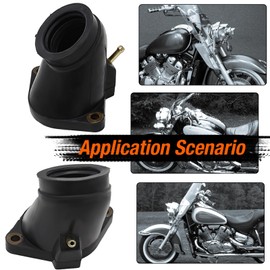 laffoonparts 4PCS XVZ1300 Carburetor Intake Manifold Boots for Yamaha Royal Star 1300 Tour Classic 1996-2001 XVZ13A | Motorcycle Carb Boot Joint Kit | Replaces#4NK-13586-00,4NK-13596-00-00