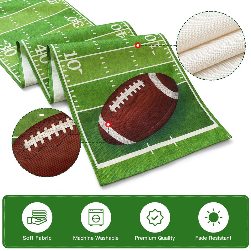 American Football Court Table Runner, Rugby Boy Fall Football Birthday