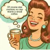 retro woman size matters funny coffee High Quality Metal Magnet