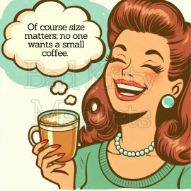 retro woman size matters funny coffee High Quality Metal Magnet 4x4 inches 679