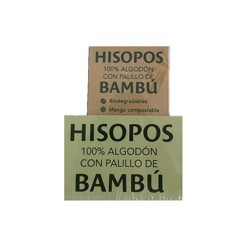 Hisopos Cotonetes de bambu con algodon 500 piezas.
