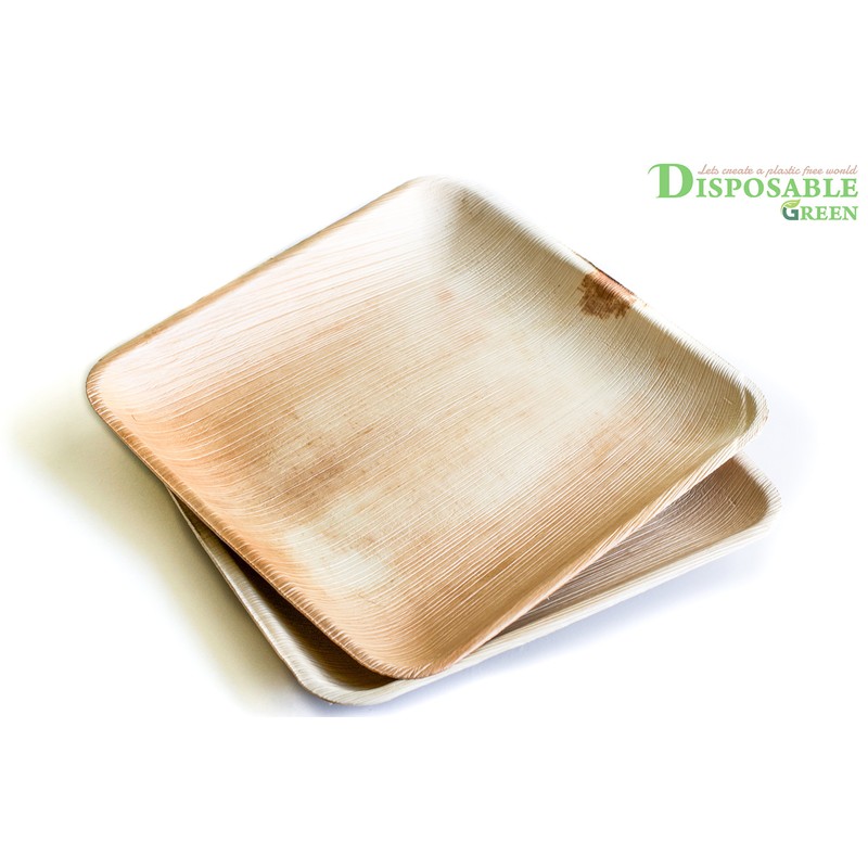DISPOSABLE GREEN® | 25x25 CM Square Plates | 25 PCS